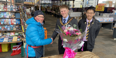 The Preston Mayor says thank you to trader Derek 