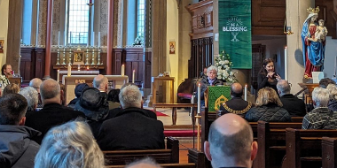 Lady Milena Grenfell-Baines speaking at the Holocaust Memorial Day Service