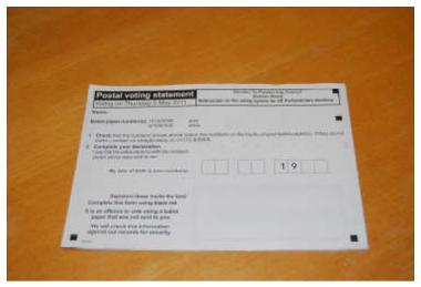 Postal voting statement