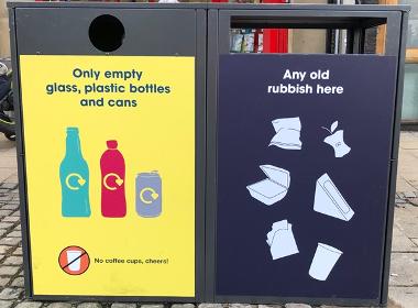 Recycling on the go bins