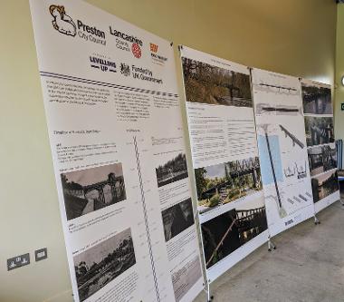 An exhibition of the Tram Bridge at Avenham Pavilion