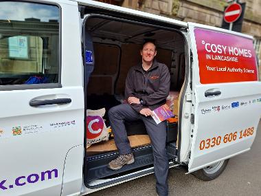 Chris Conway sat inside Little van of Warm