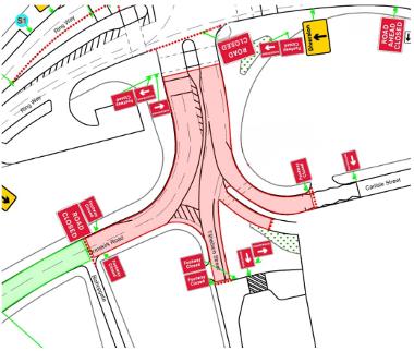 Map of overnight closure