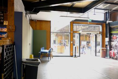 A side view of the S5/6 stall looking out to the Earl Street entrance