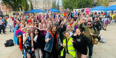 Crowd at Preston Pride on Preston Flag Market