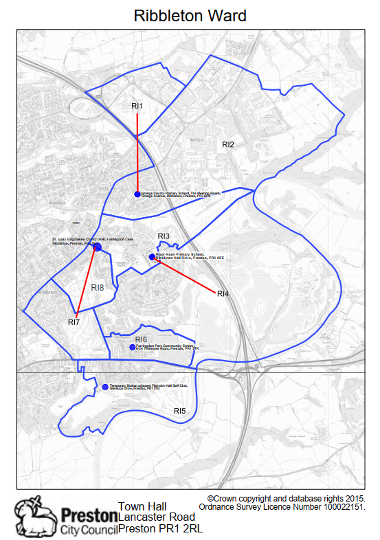 The map of Ribbleton Ward