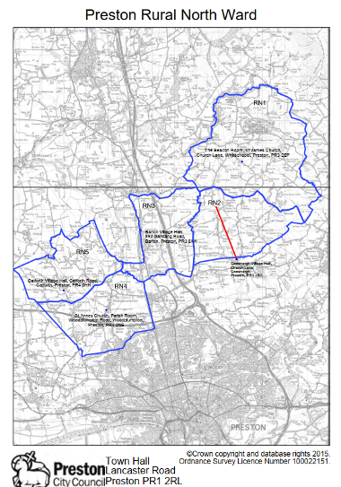 The map of Preston Rural North Ward 