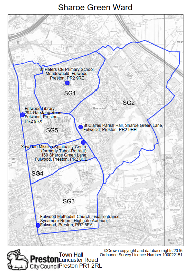 The map of Sharoe Green Ward