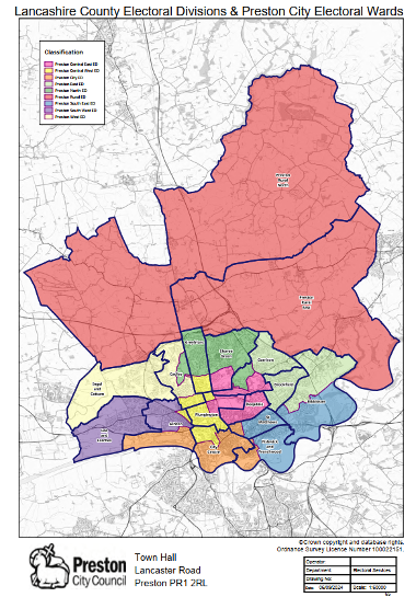 Lancashire County Electoral Divisions and Preston City Electoral Wards