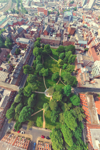 Figure 6 of the tree strategy, aerial view of Winckley Square Gardens, Preston