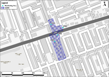 AQMA 2 (Blackpool Road and Plungington Road junction) - Location and Monitoring Sites