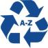 Recycling symbol with A-Z inside Recycling symbol with A-Z inside