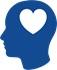 Person's head with heart inside Person's head with heart inside