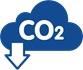 C02 cloud with arrow pointing down C02 cloud with arrow pointing down