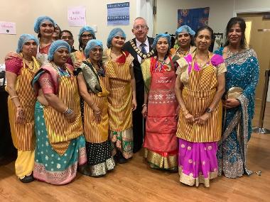 The Mayor with a group of Indian women 