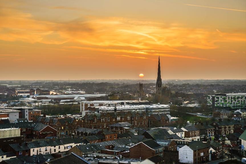 Preston city skyline