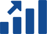 Bar graph with arrow going up